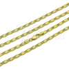 Oro Laminado Basic Necklace, Gold Filled Style Mariner Design, Diamond Cutting Finish, Golden Finish, 04.213.0343.24