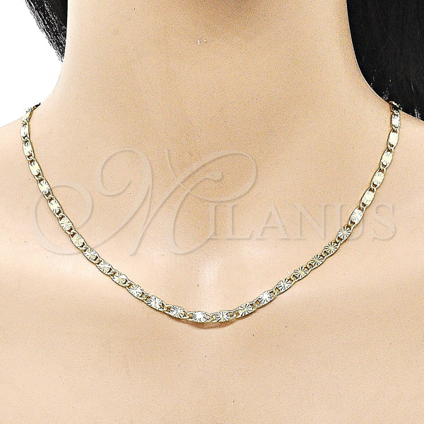 Gold Filled Necklace — Basic Necklace Mariner Design Diamond Cutting 04. Thickness — alternate product view — SKU 159812 | Oro Laminado collar — básico Necklace Mariner diseño Diamond Cutting 04. Thickness — SKU 159812