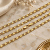 Oro Laminado Basic Necklace, Gold Filled Style Mariner Design, Diamond Cutting Finish, Golden Finish, 04.213.0343.24 (Thickness, 24 Inches Length)