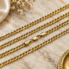 Oro Laminado Basic Necklace, Gold Filled Style Concave Cuban Design, Polished, Golden Finish, 04.213.0344.24 (Thickness, 24 Inches Length)