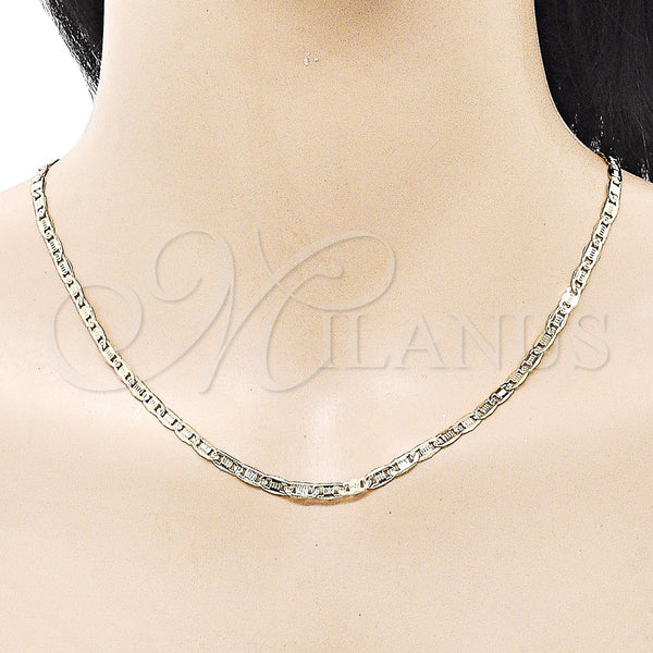 Gold Filled Necklace — Basic Necklace Mariner Design Diamond Cutting 04. Thickness — alternate product view — SKU 159815 | Oro Laminado collar — básico Necklace Mariner diseño Diamond Cutting 04. Thickness — SKU 159815