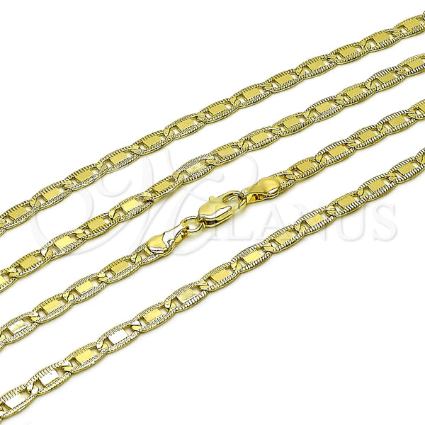Oro Laminado Basic Necklace, Gold Filled Style Mariner Design, Polished, Golden Finish, 04.213.0347.24