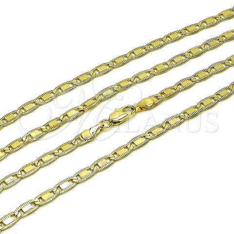 Oro Laminado Basic Necklace, Gold Filled Style Mariner Design, Polished, Golden Finish, 04.213.0347.24