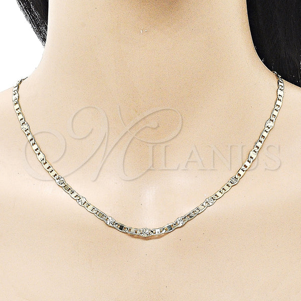 Gold Filled Necklace — Basic Necklace Mariner Design Diamond Cutting 04. Thickness — alternate product view — SKU 159817 | Oro Laminado collar — básico Necklace Mariner diseño Diamond Cutting 04. Thickness — SKU 159817