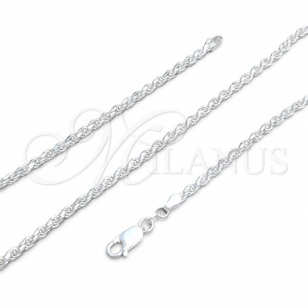 Sterling Silver Necklace — Basic Necklace Rope Design Polished 04. Thickness 24 — main product view — SKU 159818 | Plata 925 collar — básico Necklace Rope diseño pulido 04. Thickness 24 — SKU 159818