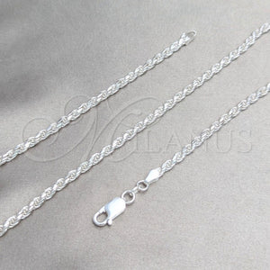 Sterling Silver Necklace — Basic Necklace Rope Design Polished 04. Thickness 24 — main product view — SKU 159818 | Plata 925 collar — básico Necklace Rope diseño pulido 04. Thickness 24 — SKU 159818