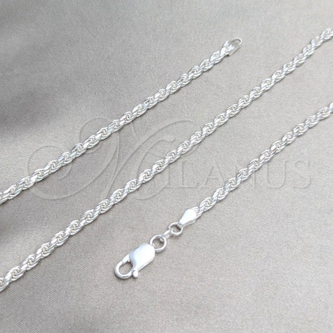 Sterling Silver Basic Necklace, Rope Design, Polished, Silver Finish, 04.420.0035.18