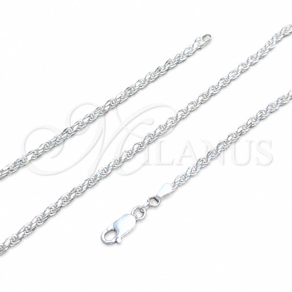 Sterling Silver Necklace — Basic Necklace Rope Design Polished 04. 0.80 Gauge — main product view — SKU 159820 | Plata 925 collar — básico Necklace Rope diseño pulido 04. 0.80 Gauge — SKU 159820