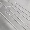Sterling Silver Basic Necklace, Rope Design, Polished, Silver Finish, 04.420.0036.20 (0.70 Gauge, Thickness, 20 Inches Length)