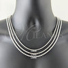 Sterling Silver Basic Necklace, Rope Design, Polished, Silver Finish, 04.420.0036.20 (0.70 Gauge, Thickness, 20 Inches Length)
