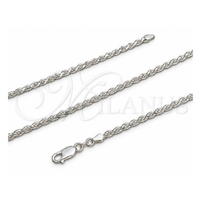 Sterling Silver Basic Necklace, Rope Design, Polished, Silver Finish, 04.420.0036.18 (0.70 Gauge, Thickness, 18 Inches Length)