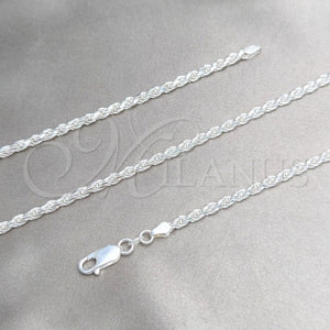 Sterling Silver Necklace — Basic Necklace Rope Design Polished 04. 0.70 Gauge — main product view — SKU 159823 | Plata 925 collar — básico Necklace Rope diseño pulido 04. 0.70 Gauge — SKU 159823