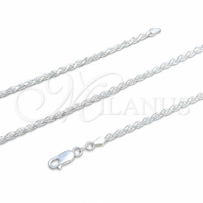 Sterling Silver Basic Necklace, Rope Design, Polished, Silver Finish, 04.420.0036.18 (0.70 Gauge, Thickness, 18 for wholesale, main product view