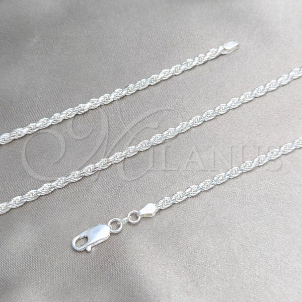 Sterling Silver Basic Necklace, Rope Design, Polished, Silver Finish, 04.420.0036.18 (0.70 Gauge, Thickness, 18 Inches Length)