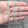 Sterling Silver Basic Necklace, Rope Design, Polished, Silver Finish, 04.420.0037.18 (0.60 Gauge, Thickness, 18 Inches Length)