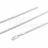 Sterling Silver Basic Necklace, Rope Design, Polished, Silver Finish, 04.420.0037.18 (0.60 Gauge, Thickness, 18 Inches Length)