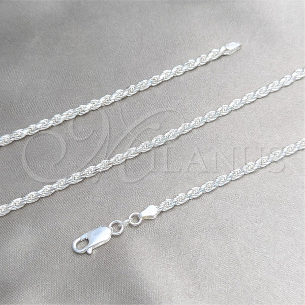Sterling Silver Basic Necklace, Rope Design, Polished, Silver Finish, 04.420.0037.18 (0.60 Gauge, Thickness, 18 Inches Length)