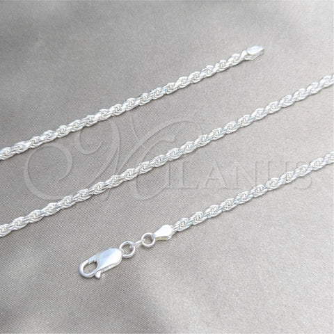 Sterling Silver Basic Necklace, Rope Design, Polished, Silver Finish, 04.420.0037.16