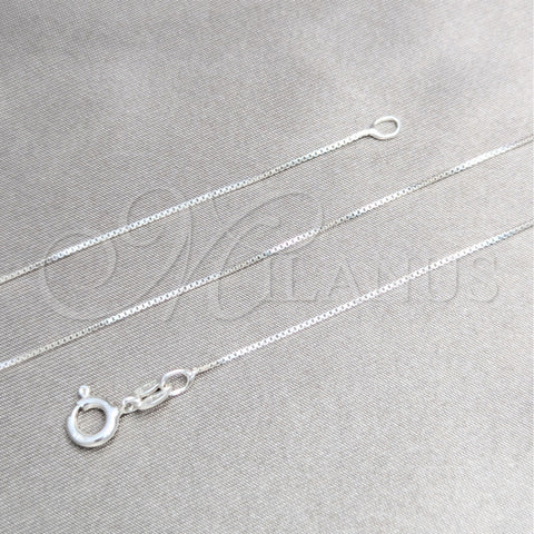 Sterling Silver Basic Necklace, Box Design, Polished, Silver Finish, 04.420.0038.16