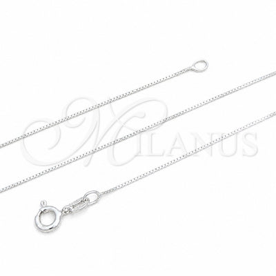 sterling silver box-chain necklace - product view - Milanus SKU 159829
