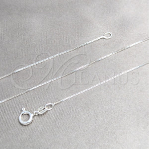 Sterling Silver Necklace — Basic Necklace Box Design Polished 04. 01 MM — main product view — SKU 159829 | Plata 925 collar — básico Necklace Box diseño pulido 04. 01 MM — SKU 159829