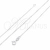 Sterling Silver Basic Necklace, Cable Design, Polished, Silver Finish, 04.420.0039.16 (0.25 Gauge, 01 MM Thickness, 16 Inches Length)