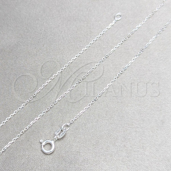 Sterling Silver Basic Necklace, Cable Design, Polished, Silver Finish, 04.420.0039.16 (0.25 Gauge, 01 MM Thickness, 16 Inches Length)