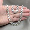 Sterling Silver Basic Necklace, Curb Design, Polished, Silver Finish, 04.433.0001.26 (220 Gauge, 09 MM Thickness, 26 Inches Length)