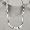 Sterling Silver Basic Necklace, Curb Design, Polished, Silver Finish, 04.433.0001.26 (220 Gauge, 09 MM Thickness, 26 Inches Length)