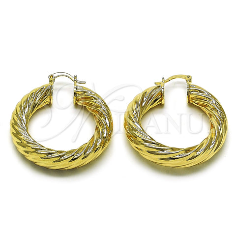 Oro Laminado Medium Hoop, Gold Filled Style and Hollow Polished, Golden Finish, 02.163.0146.40