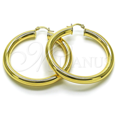 Oro Laminado Large Hoop, Gold Filled Style Hollow Design, Polished, Golden Finish, 02.170.0088.55