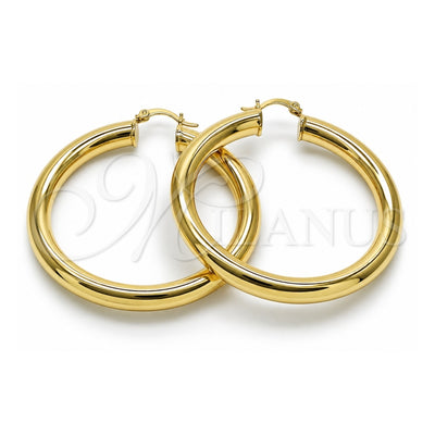Oro Laminado Large Hoop, Gold Filled Style Hollow Design, Polished, Golden Finish, 02.170.0088.55