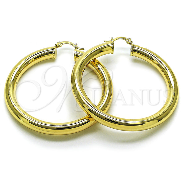 Gold Filled Hoop Earrings — Large Hoop Hollow Design Polished 02. — main product view — SKU 159836 | Oro Laminado aretes de aro — Large Hoop Hollow diseño pulido 02. — SKU 159836