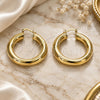 Oro Laminado Medium Hoop, Gold Filled Style Hollow Design, Polished, Golden Finish, 02.163.0315.40