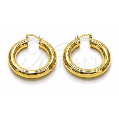 Oro Laminado Medium Hoop, Gold Filled Style Hollow Design, Polished, Golden Finish, 02.163.0315.40