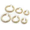 Oro Laminado Large Hoop, Gold Filled Style Hollow Design, Diamond Cutting Finish, Golden Finish, 02.163.0317.50