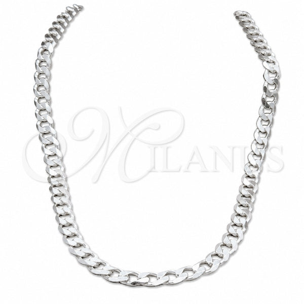 Sterling Silver Basic Necklace, Polished, Silver Finish, 04.433.0002.26 (200 Gauge, 08 MM Thickness, 26 Inches Length)