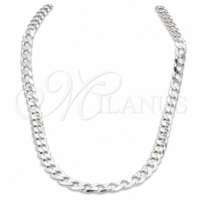 Sterling Silver Basic Necklace, Curb Design, Polished, Silver Finish, 04.433.0002.24 (200 Gauge, 08 MM for wholesale, main product view