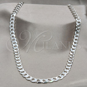 Sterling Silver Necklace — Basic Necklace Curb Design Polished 04. Gauge 08 — main product view — SKU 159854 | Plata 925 collar — básico Necklace Curb diseño pulido 04. Gauge 08 — SKU 159854