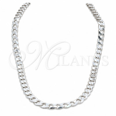 Sterling Silver Basic Necklace, Curb Design, Polished, Silver Finish, 04.433.0002.1.24 (200 Gauge, 08 MM for wholesale, main product view