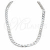 Sterling Silver Basic Necklace, Curb Design, Polished, Silver Finish, 04.433.0002.1.24 (200 Gauge, 08 MM Thickness, 24 Inches Length)