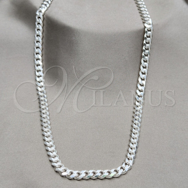 Sterling Silver Basic Necklace, Curb Design, Polished, Silver Finish, 04.433.0004.22
