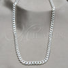 Sterling Silver Basic Necklace, Curb Design, Polished, Silver Finish, 04.433.0004.22 (180 Gauge, Thickness, 22 Inches Length)