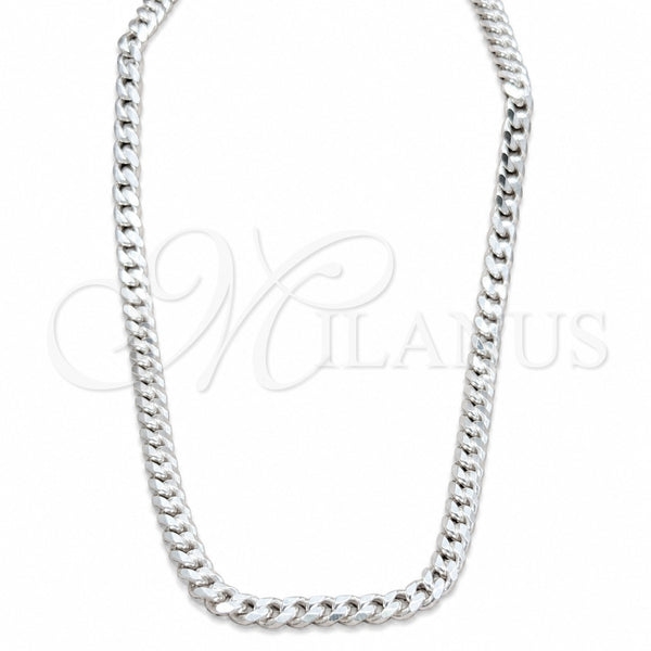 Sterling Silver Necklace — Basic Necklace Curb Design Polished 04. Gauge Thickness — main product view — SKU 159861 | Plata 925 collar — básico Necklace Curb diseño pulido 04. Gauge Thickness — SKU 159861