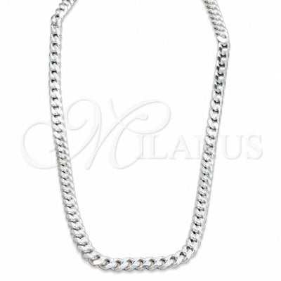 Sterling Silver Basic Necklace, Curb Design, Polished, Silver Finish, 04.433.0004.22 (180 Gauge, Thickness, 22 for wholesale, main product view