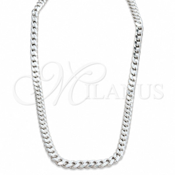 Sterling Silver Basic Necklace, Curb Design, Polished, Silver Finish, 04.433.0004.22 (180 Gauge, Thickness, 22 Inches Length)