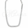 Sterling Silver Basic Necklace, Curb Design, Polished, Silver Finish, 04.433.0004.22 (180 Gauge, Thickness, 22 Inches Length)
