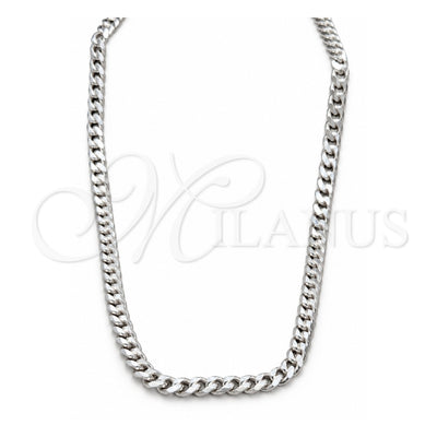Sterling Silver Basic Necklace, Curb Design, Polished, Silver Finish, 04.433.0004.20 (180 Gauge, Thickness, 20 Inches Length)
