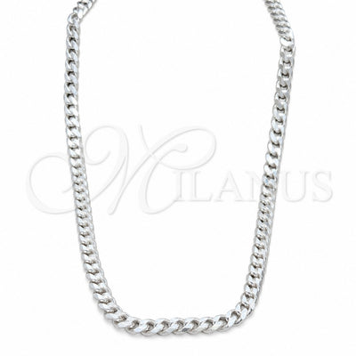 Sterling Silver Basic Necklace, Curb Design, Polished, Silver Finish, 04.433.0004.20 (180 Gauge, Thickness, 20 for wholesale, main product view