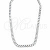Sterling Silver Basic Necklace, Curb Design, Polished, Silver Finish, 04.433.0004.20 (180 Gauge, Thickness, 20 Inches Length)